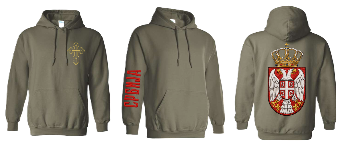 Serbian Eagle Hoodie (Army Green)