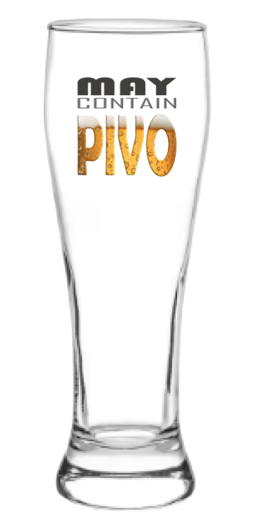 May Contain Pivo - Beer Glass (9in.)