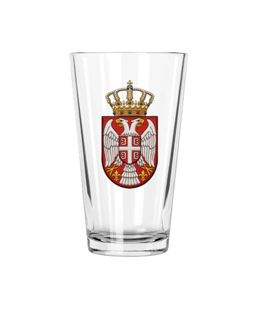 Serbian Eagle Pint Glass