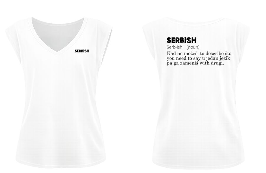 Serbish Women's Capped Sleeve T-Shirt (White)